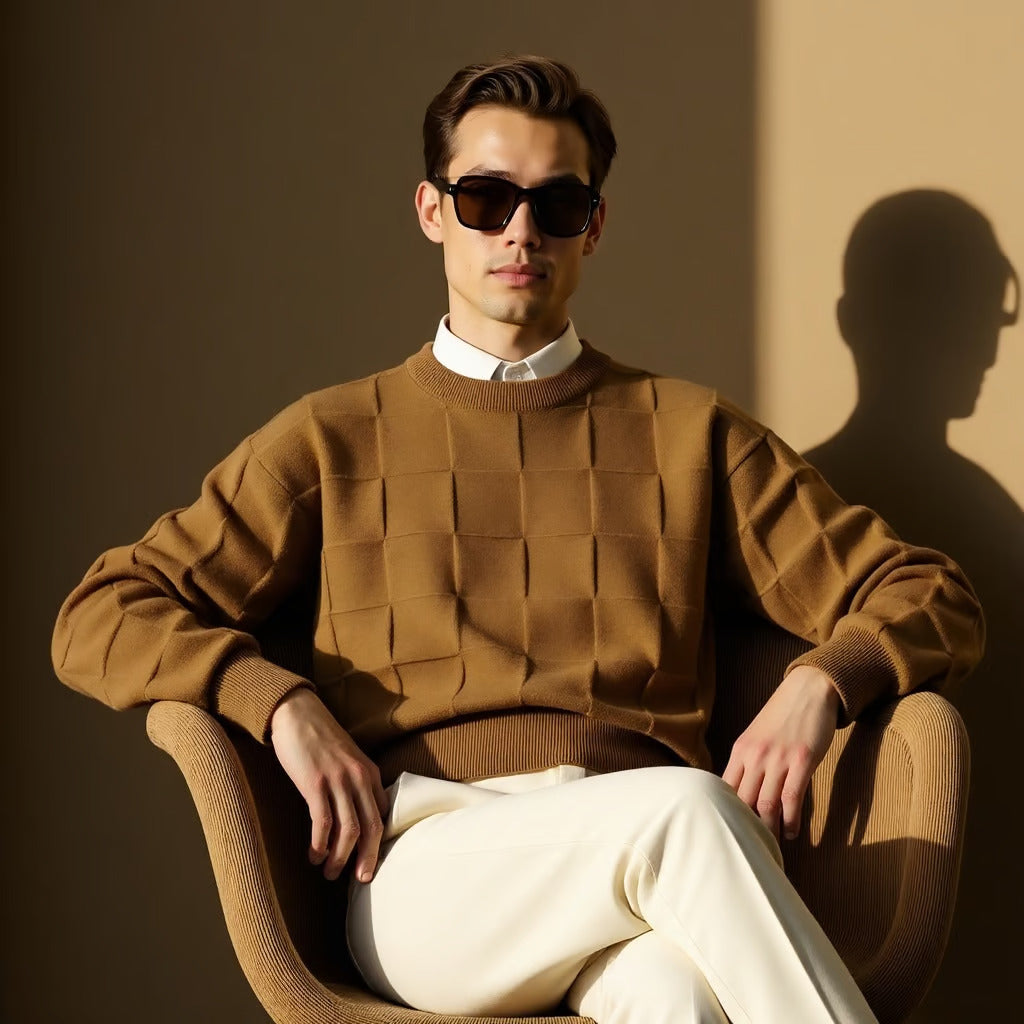 Alessandro – Herresweater med Klassisk Ternemønster