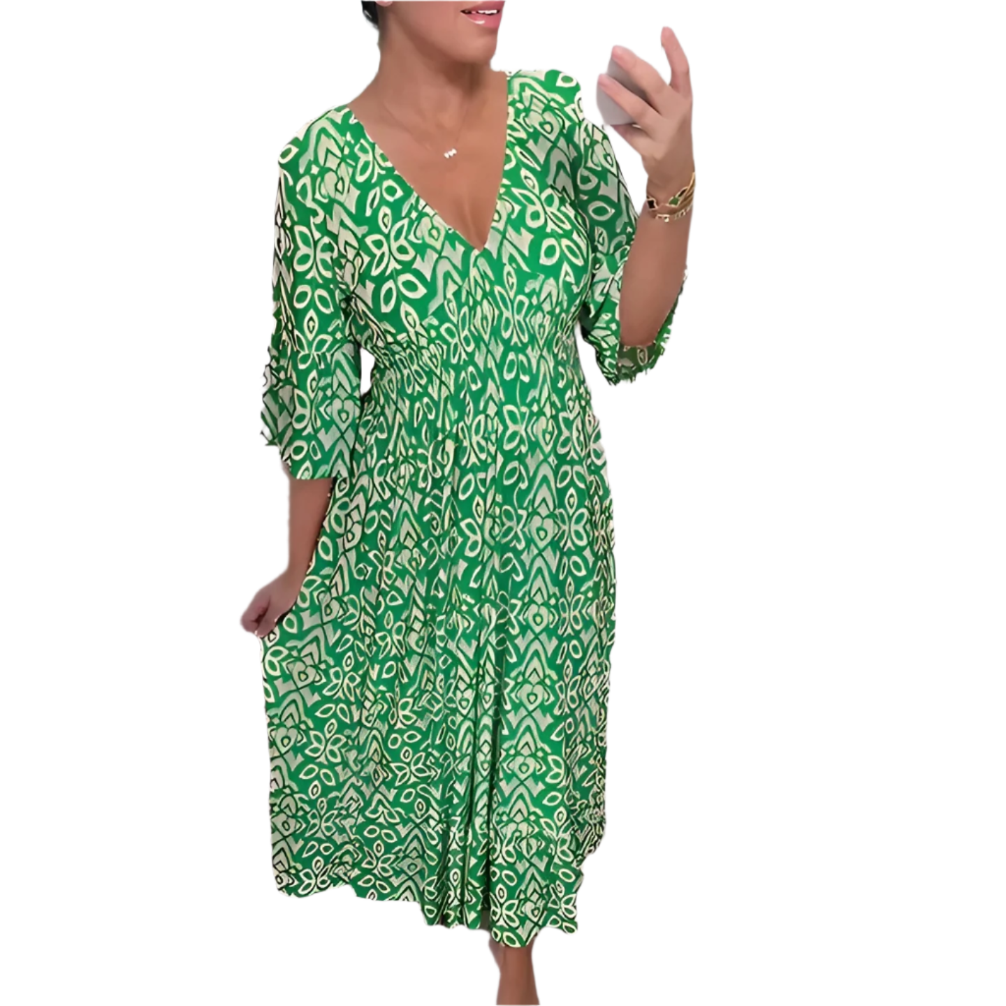 Isabella – Let og Luftig Sommerkjole med V-udskæring til Kvinder