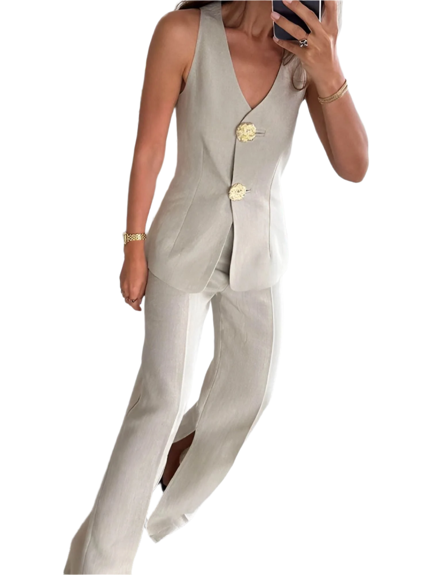 Isabella – Skræddersyet Dame Sæt med Vest og Bukser