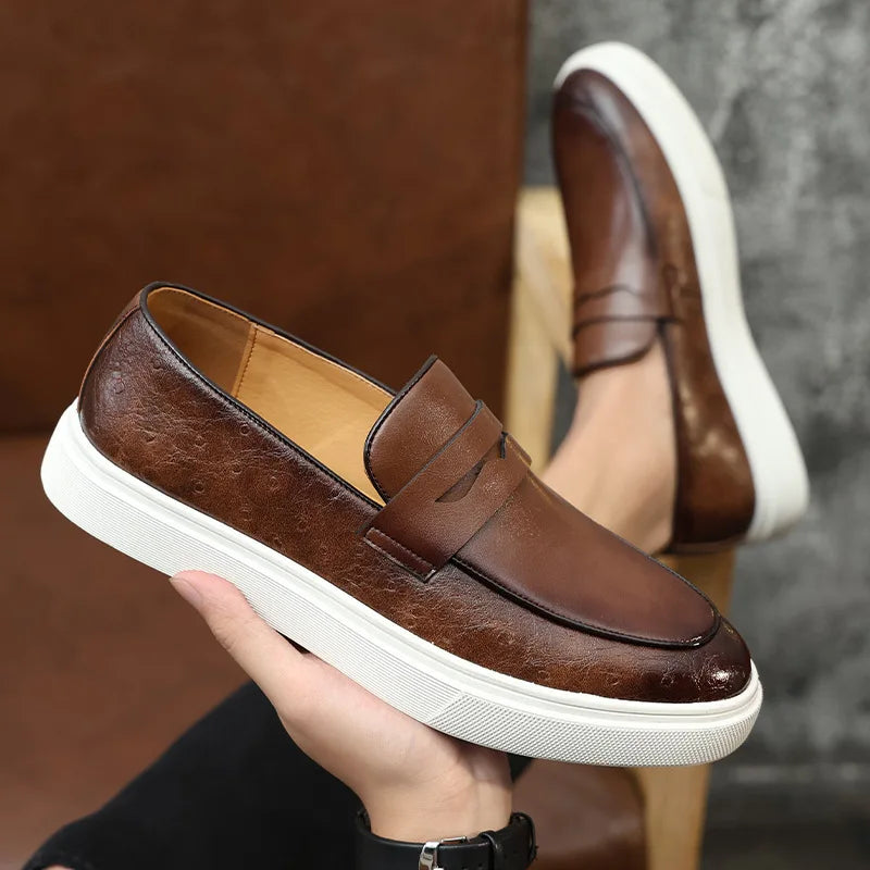 Morvelli - Loafers i læder med kvaster til mænd