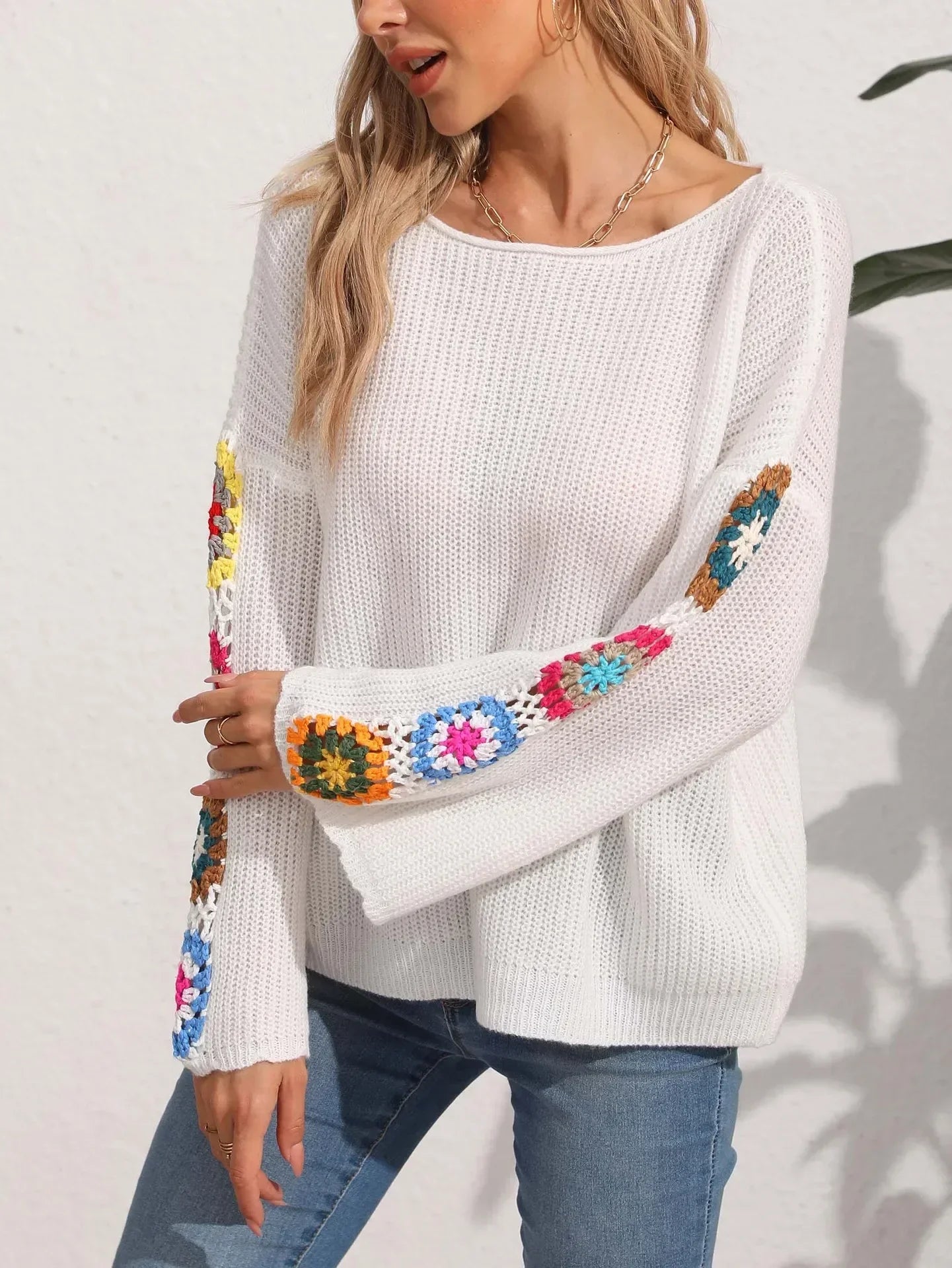 MatteoCorsi Broderet Hæklet Sweater Til Kvinder