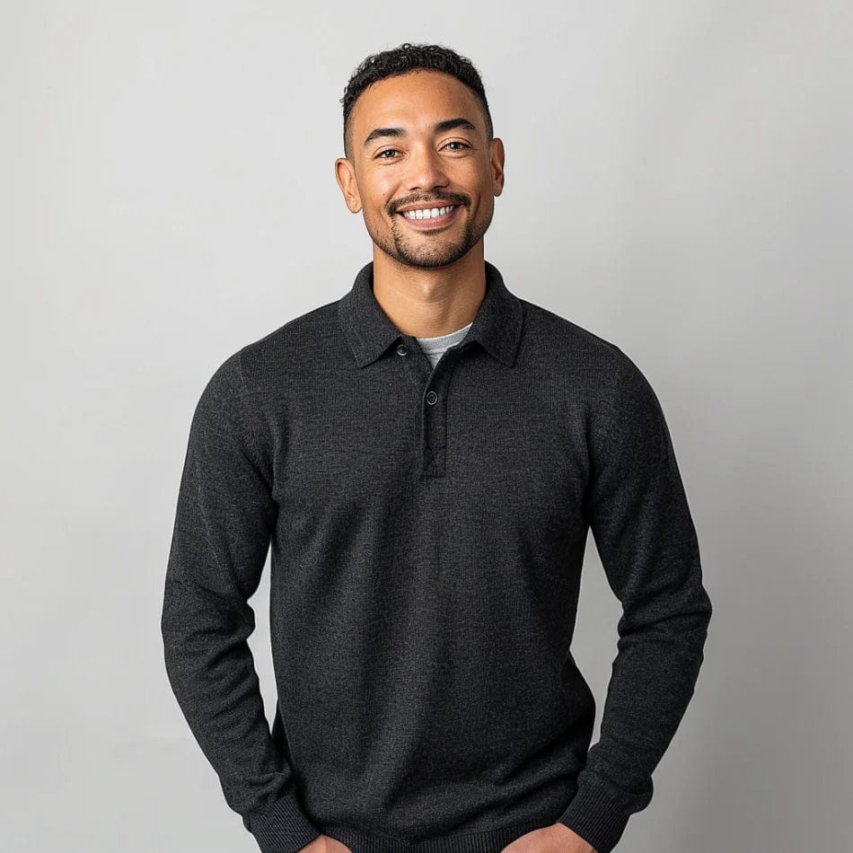 Lorenzo – Strikket Polo Sweater til Mænd