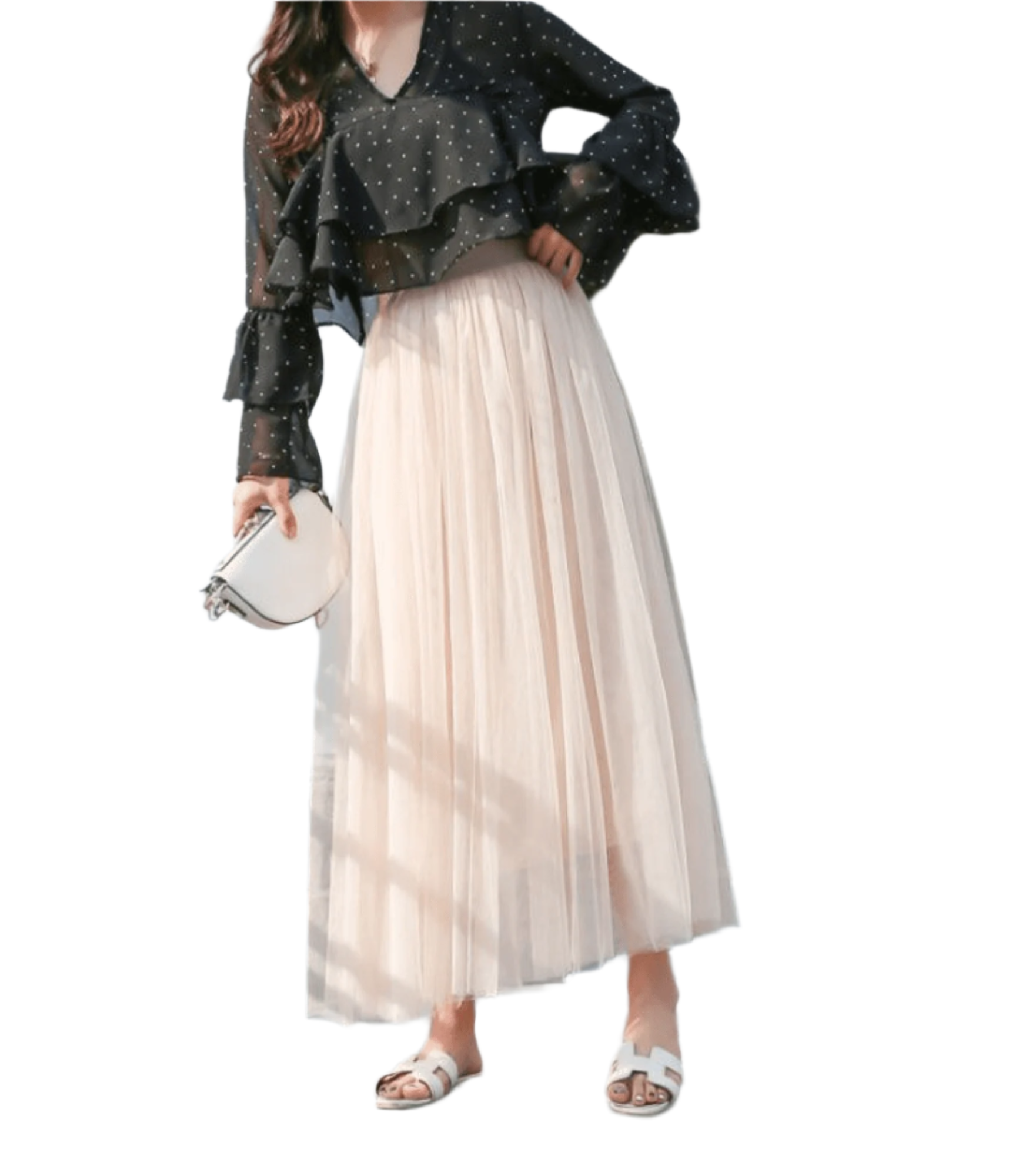 Isabella – Højtaljet Elegant Dame Midi Nederdel