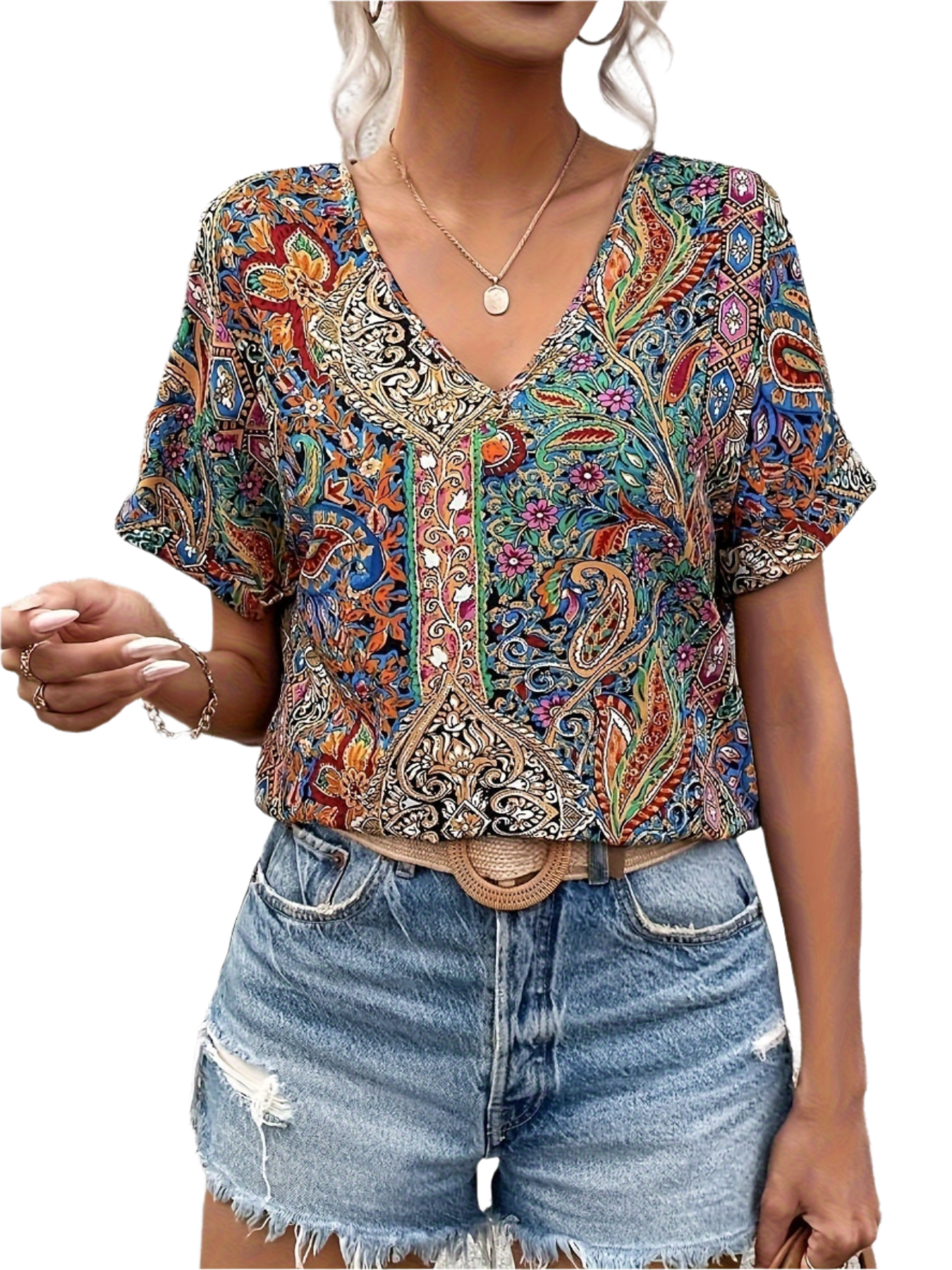 Clara – Blomstret Damebluse i Multifarver