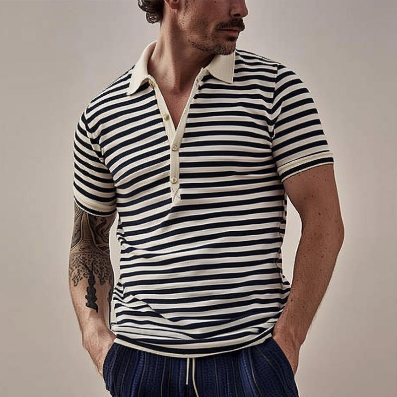 PietroOnde Stribet Poloshirt Til Mænd
