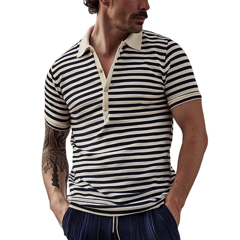 PietroOnde Stribet Poloshirt Til Mænd