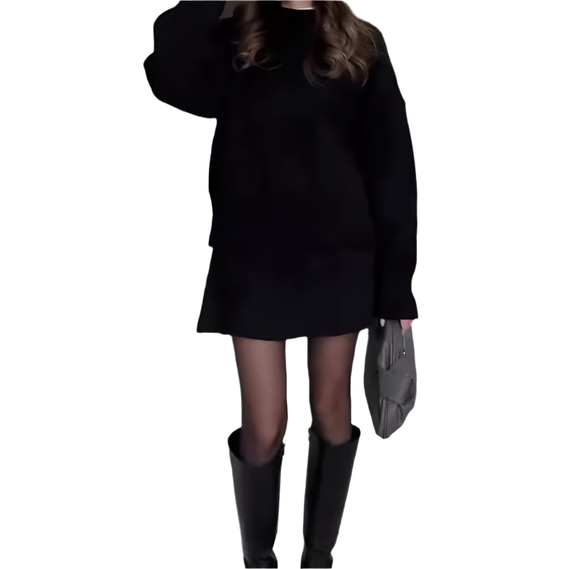 Sofia – Elegant Kvinde Sweater- og Nederdelssæt
