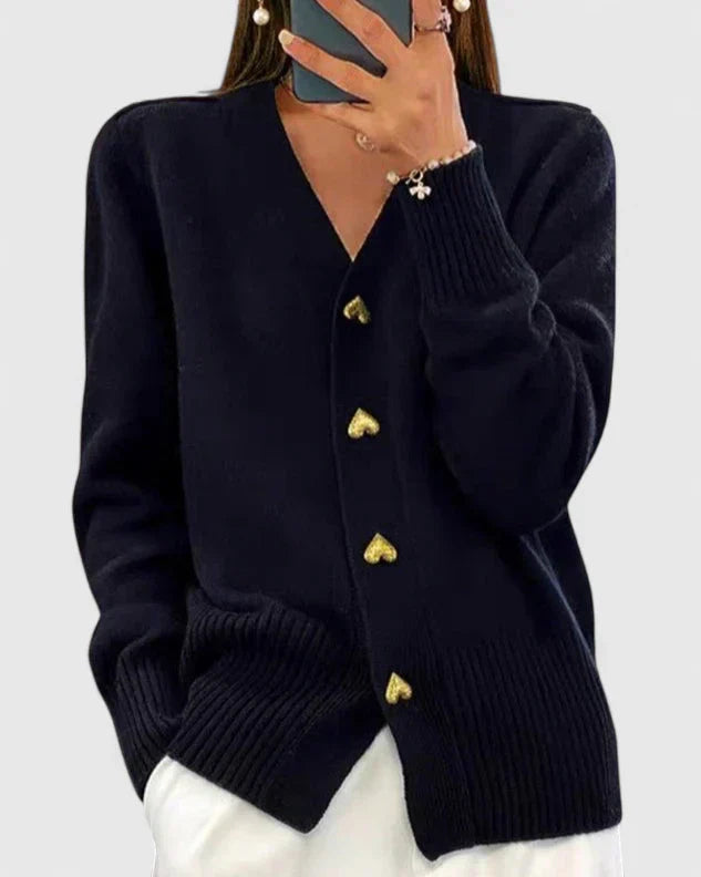 Amina – Elegant Cozy Strikjakke til kvinder