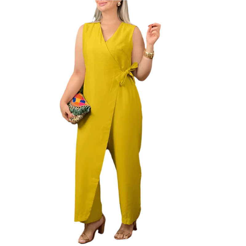 Elena – Afslappet Dame-Jumpsuit med Elegant V-Hals