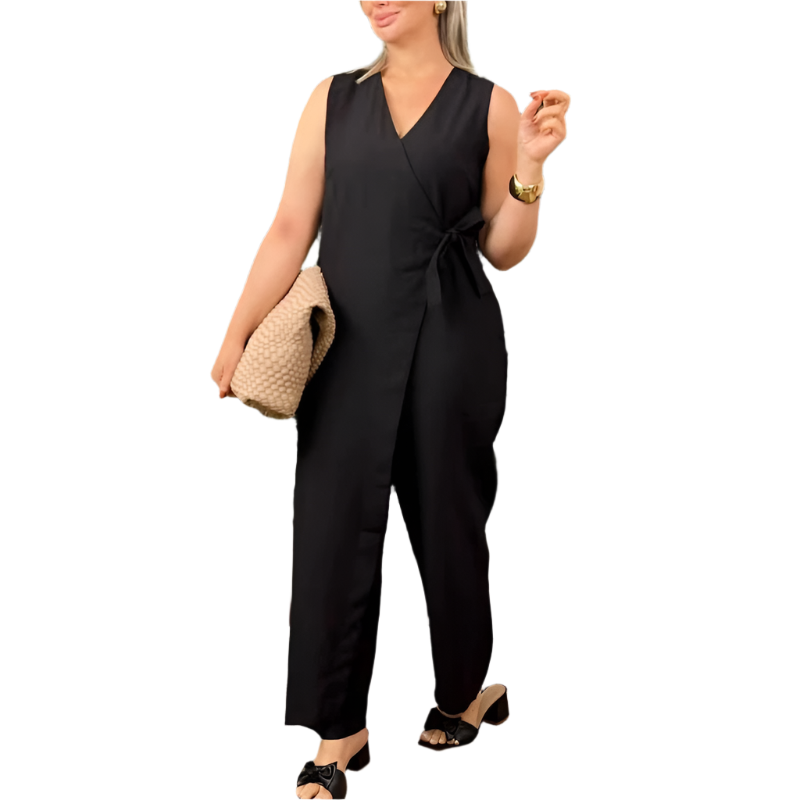 Elena – Afslappet Dame-Jumpsuit med Elegant V-Hals
