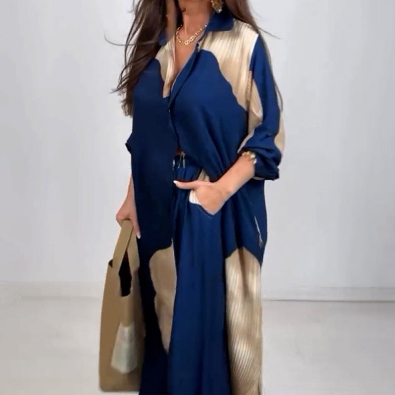 Isabella – Afslappet Dame Sæt med Skjorte og Snøre-Bukser