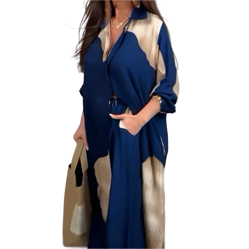 Isabella – Afslappet Dame Sæt med Skjorte og Snøre-Bukser