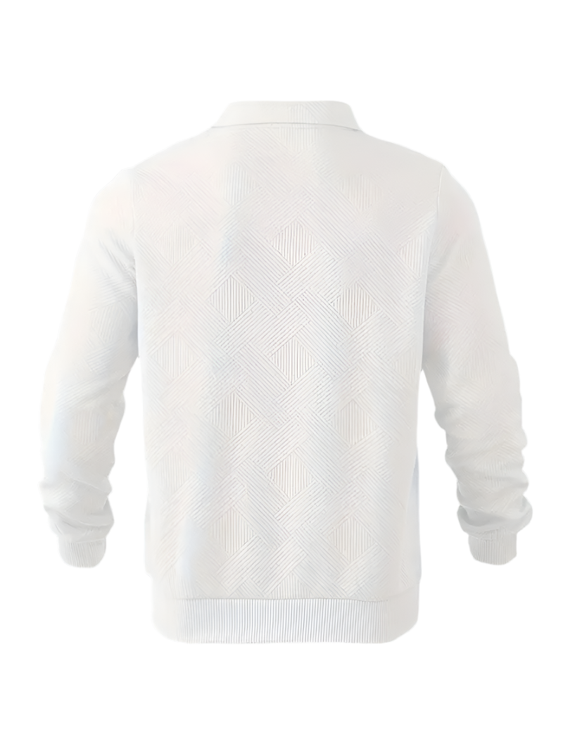 Alessio – Vintage Herre Zip-Up Pullover med Geometrisk Design